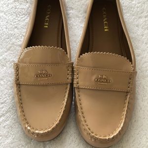 Coach neutral tan loafers